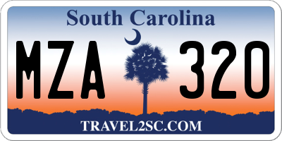 SC license plate MZA320