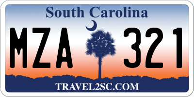 SC license plate MZA321