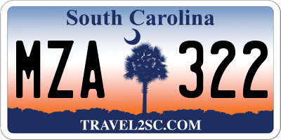 SC license plate MZA322