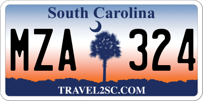 SC license plate MZA324