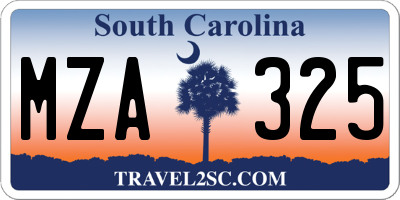 SC license plate MZA325
