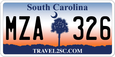 SC license plate MZA326