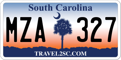 SC license plate MZA327