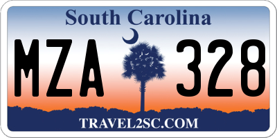 SC license plate MZA328