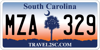 SC license plate MZA329