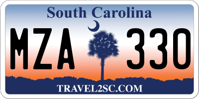 SC license plate MZA330