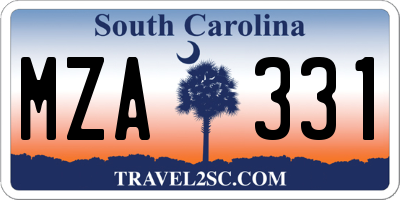 SC license plate MZA331