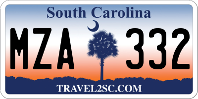 SC license plate MZA332