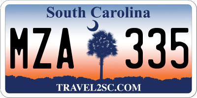 SC license plate MZA335