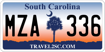 SC license plate MZA336