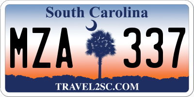 SC license plate MZA337