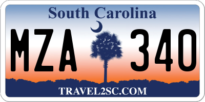 SC license plate MZA340