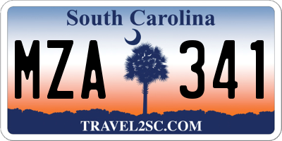 SC license plate MZA341