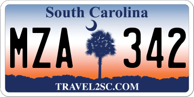 SC license plate MZA342
