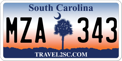 SC license plate MZA343
