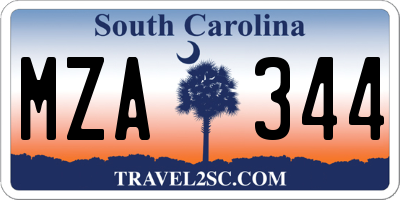 SC license plate MZA344