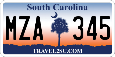 SC license plate MZA345