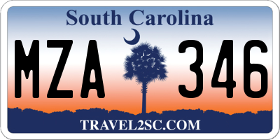 SC license plate MZA346