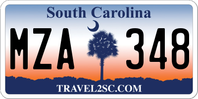 SC license plate MZA348