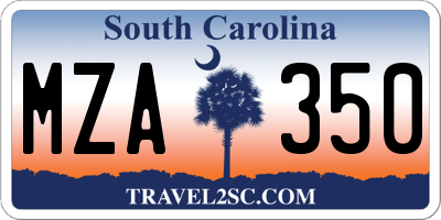 SC license plate MZA350