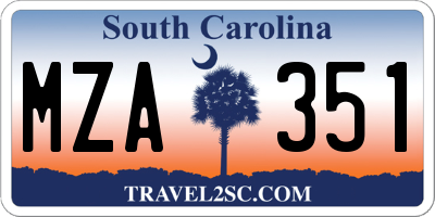 SC license plate MZA351