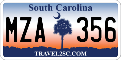 SC license plate MZA356
