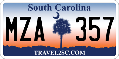 SC license plate MZA357