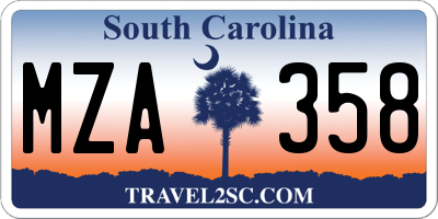 SC license plate MZA358