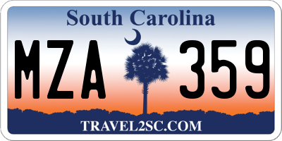 SC license plate MZA359
