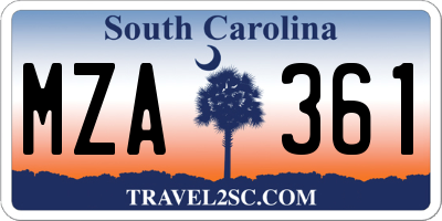 SC license plate MZA361