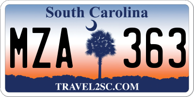 SC license plate MZA363