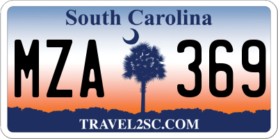 SC license plate MZA369