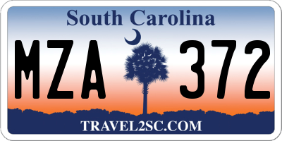 SC license plate MZA372