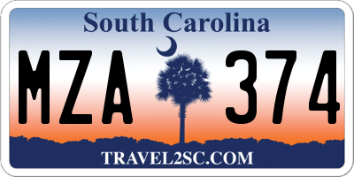 SC license plate MZA374