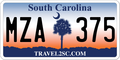 SC license plate MZA375