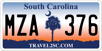 SC license plate MZA376