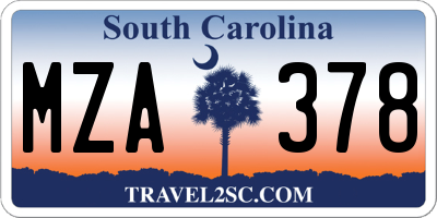 SC license plate MZA378