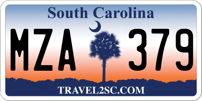 SC license plate MZA379