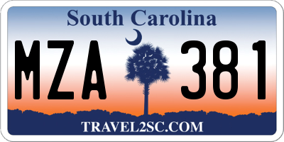 SC license plate MZA381