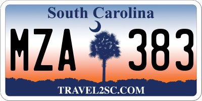 SC license plate MZA383
