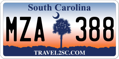 SC license plate MZA388