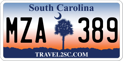 SC license plate MZA389