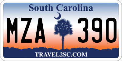 SC license plate MZA390
