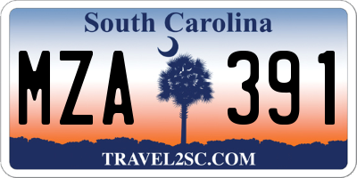 SC license plate MZA391