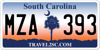 SC license plate MZA393
