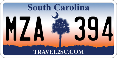 SC license plate MZA394