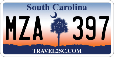 SC license plate MZA397