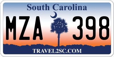 SC license plate MZA398