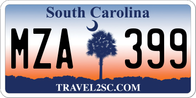 SC license plate MZA399