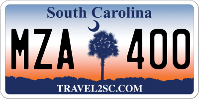 SC license plate MZA400